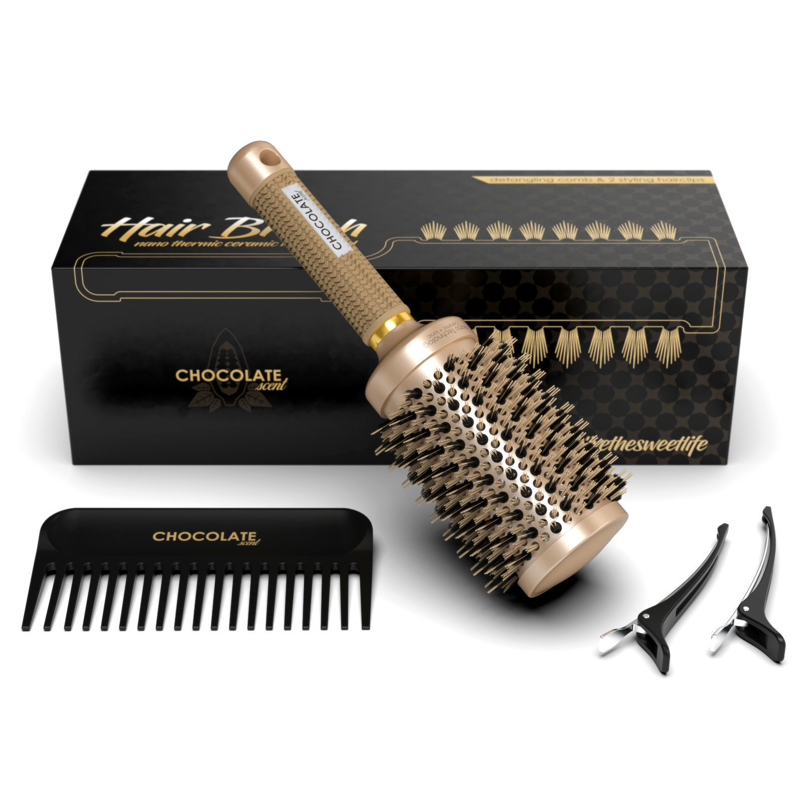 Ionic Hair Brush and Accesories 3D model_4