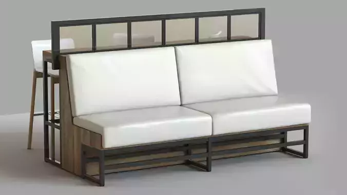 Bar Set sofa with wooden frame and cushions