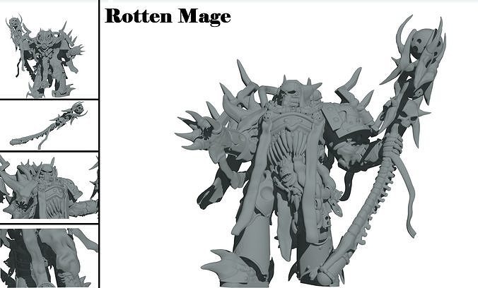 Disgusting Rotten Mage 3D print model