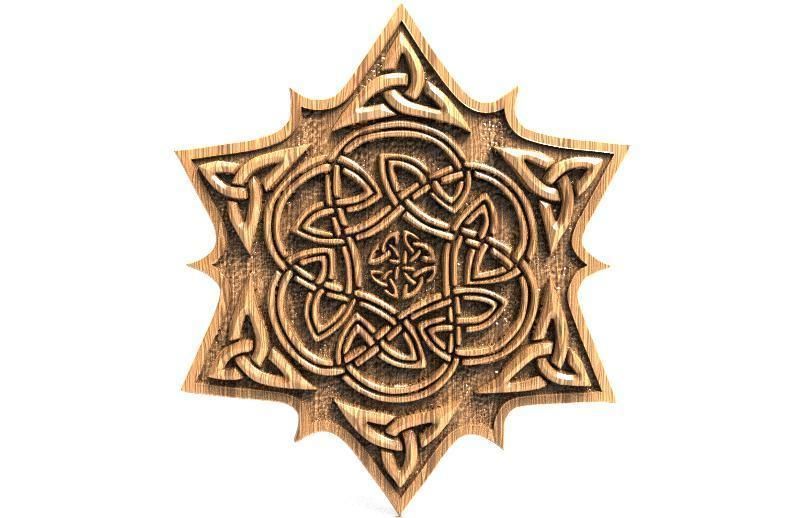 Celtic sun CNC 2 3D print model_4