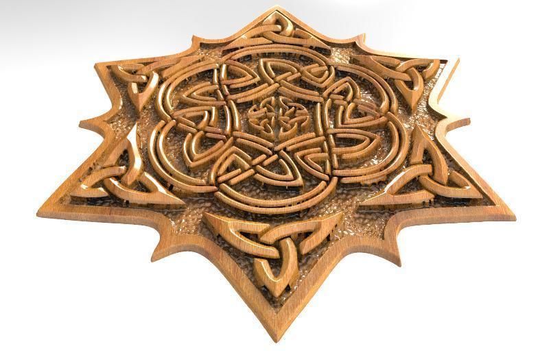 Celtic sun CNC 2 3D print model_2