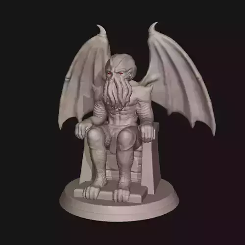 Cthulhu statue of demon with wings