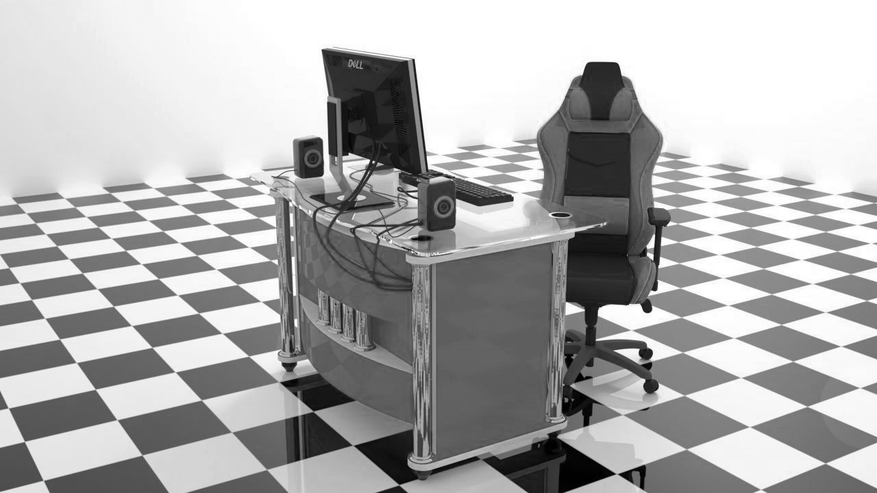 computer setup 3D model_19