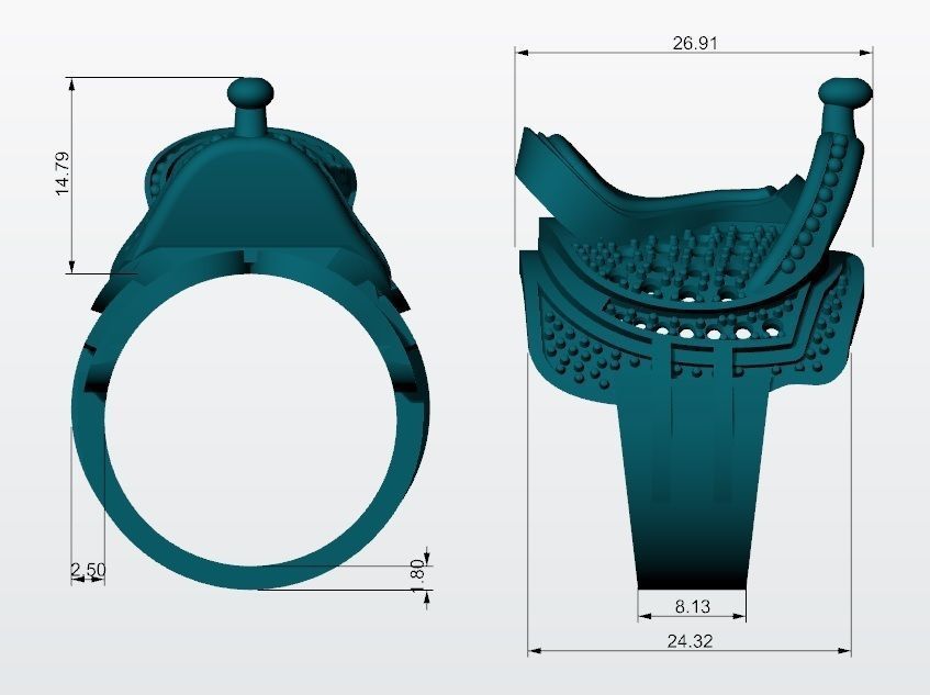 Horse Saddle Ring 3D print model_5