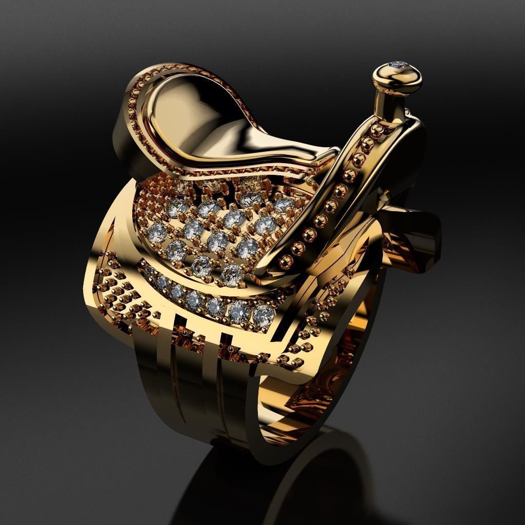 Horse Saddle Ring 3D print model_3