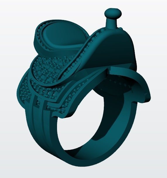 Horse Saddle Ring 3D print model_9