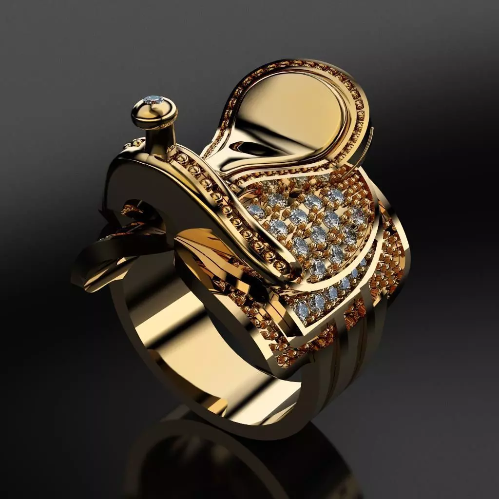 Horse Saddle Ring 3D print model_0