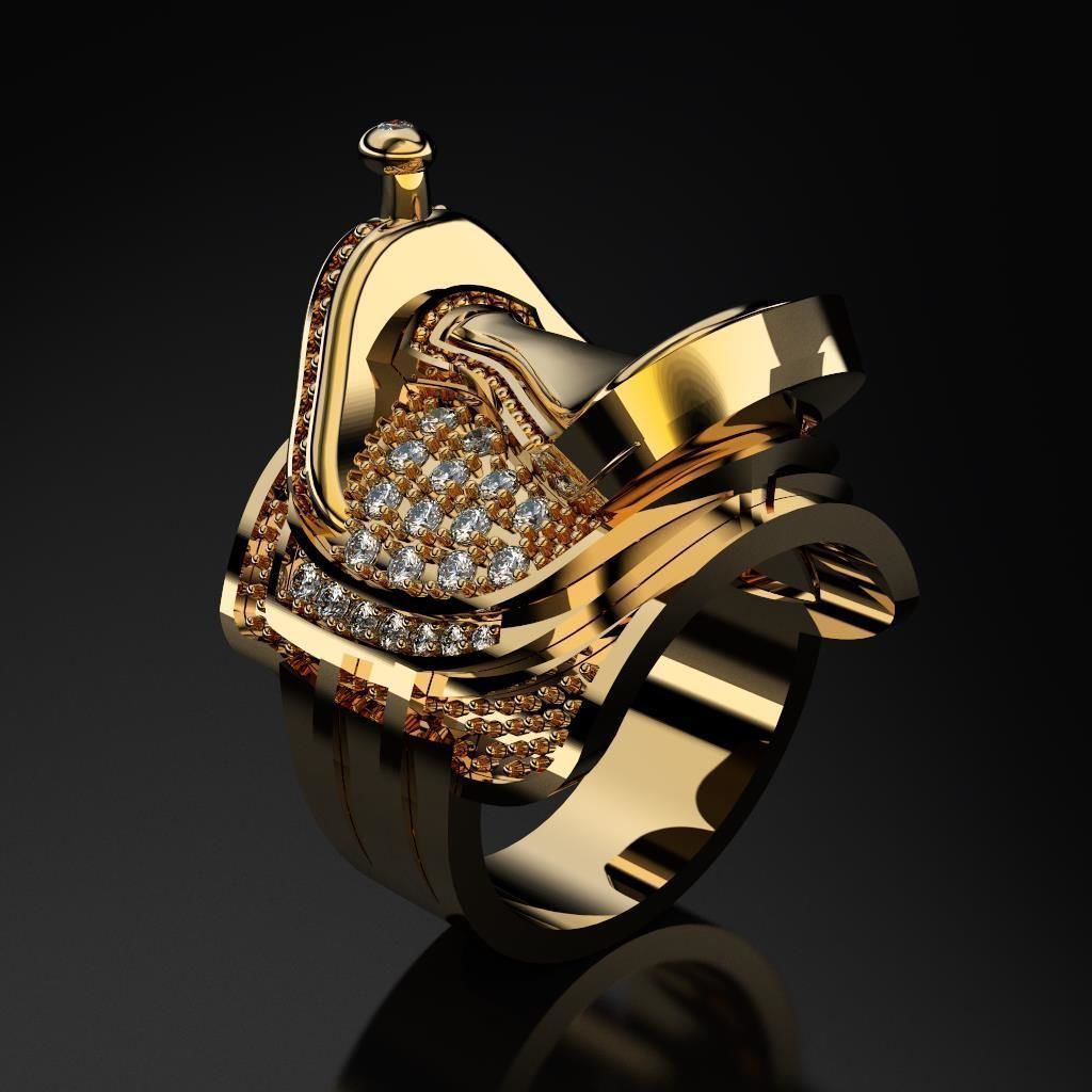 Horse Saddle Ring 3D print model_2