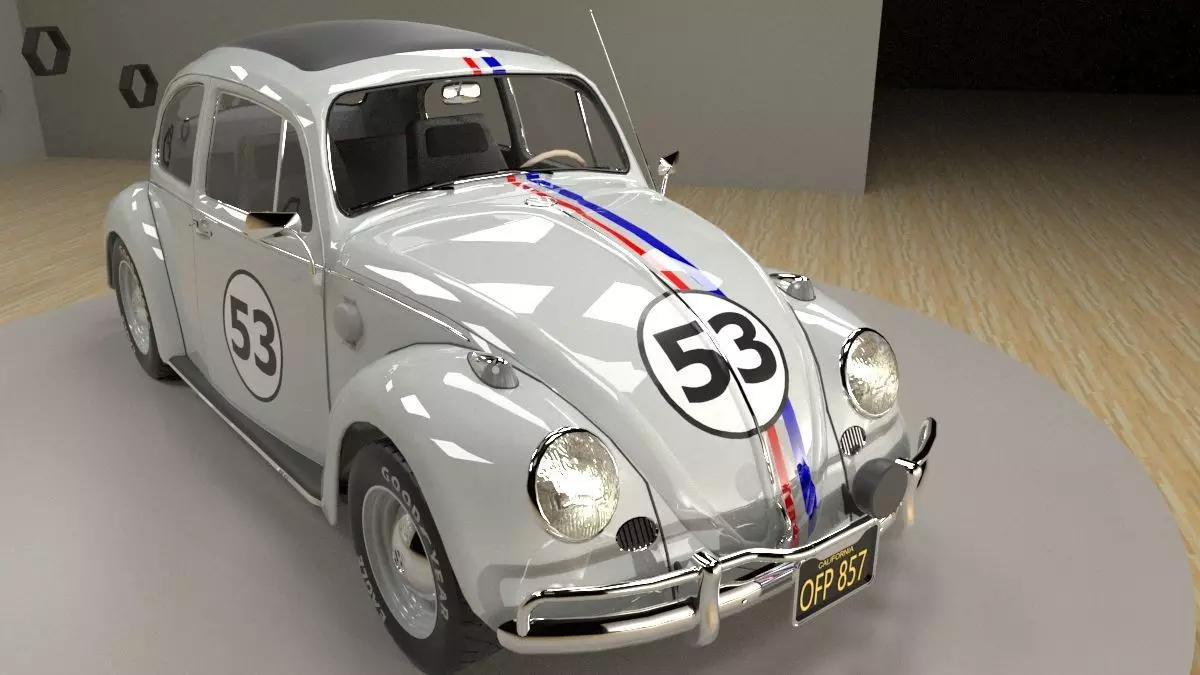 Volkswagen beetle herbie 1963 3D model