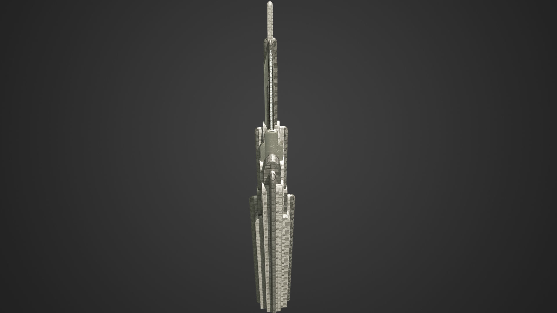 SciFi Building 4 Low-poly 3D model_1