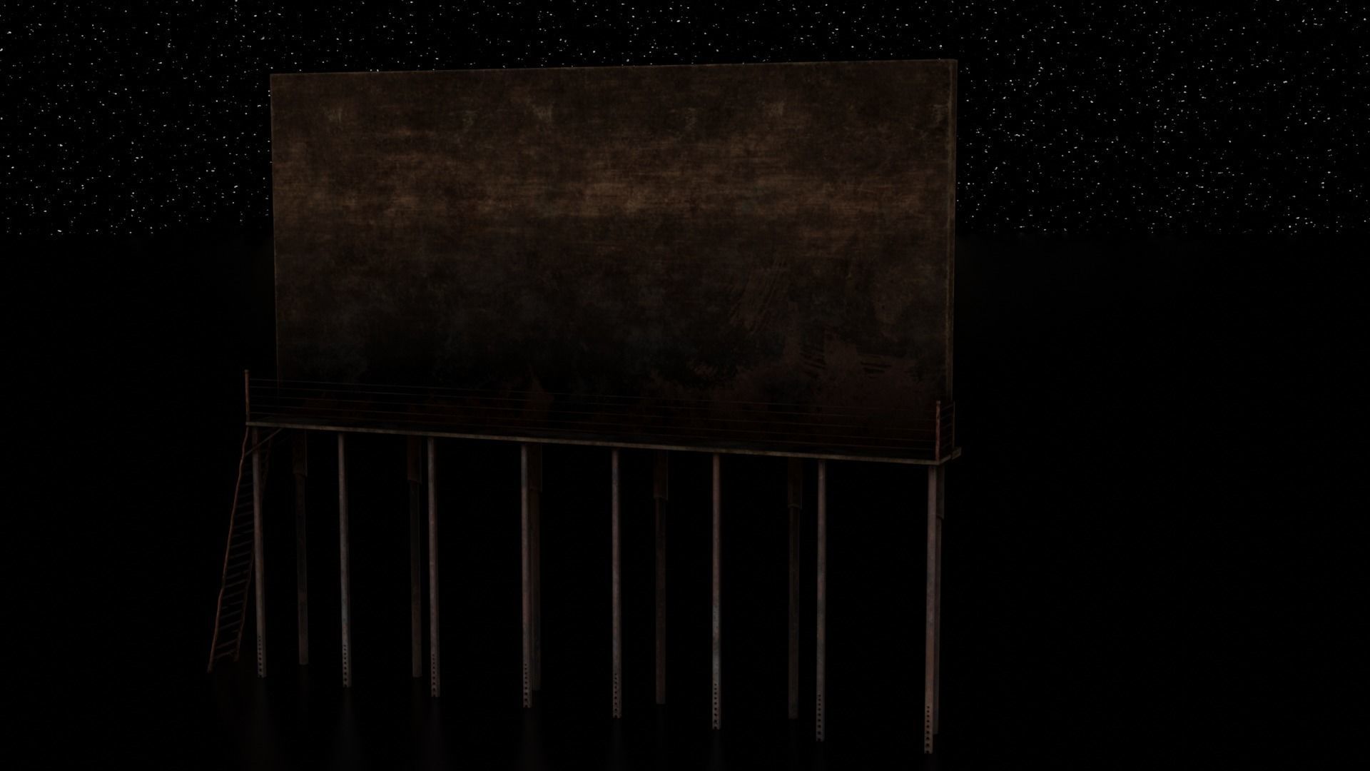 Old Billboard Low-poly 3D model_5