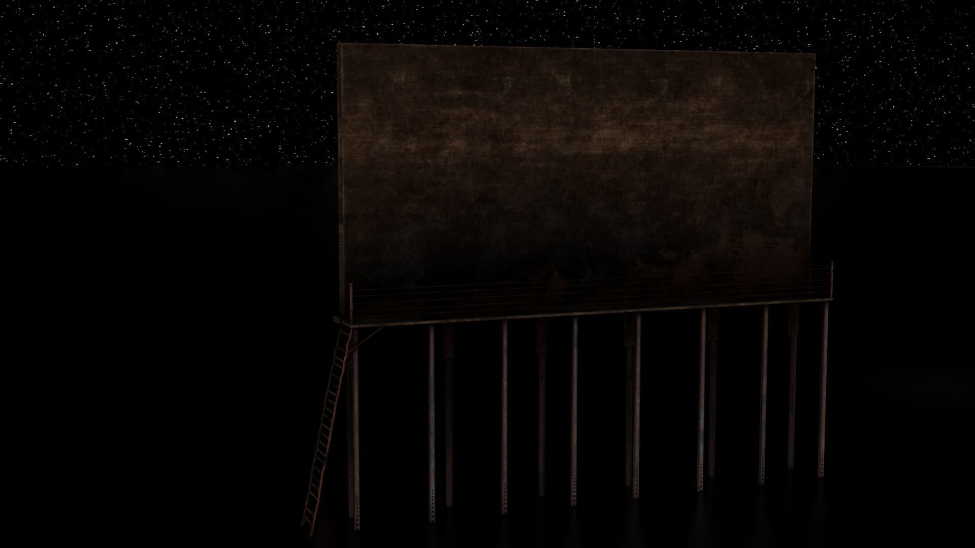 Old Billboard Low-poly 3D model_4