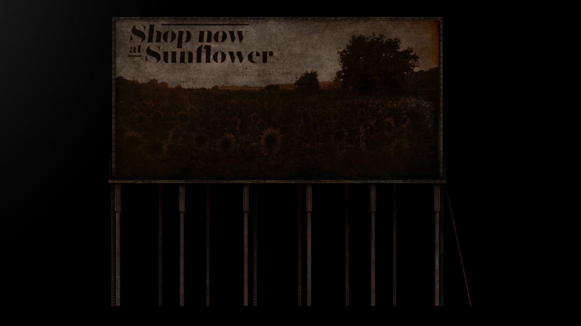 Old Billboard Low-poly 3D model_15