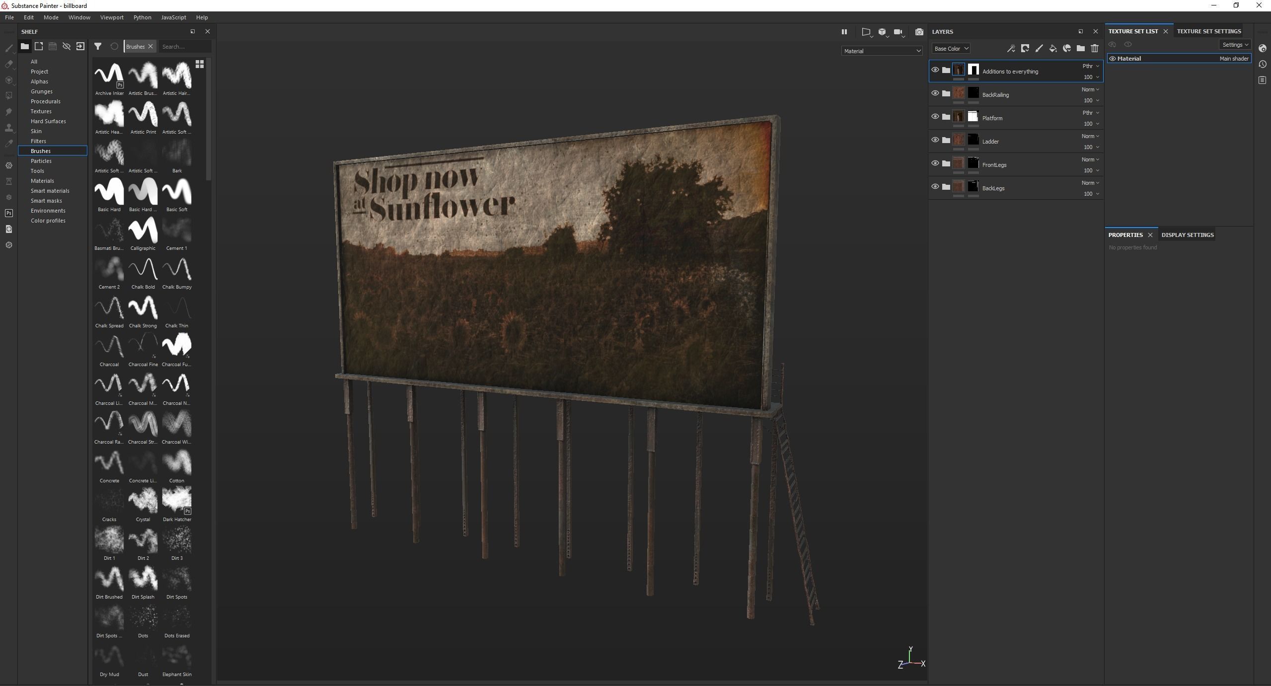 Old Billboard Low-poly 3D model_16