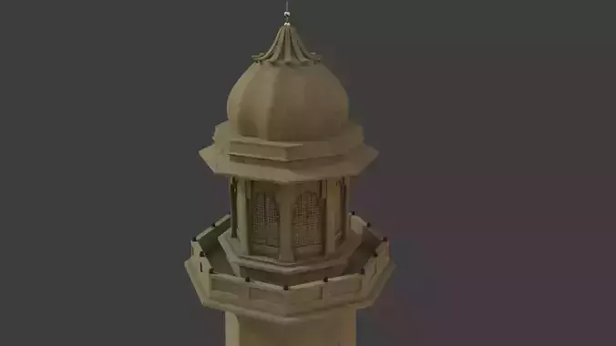 Minaret islamic Low-poly 3D model