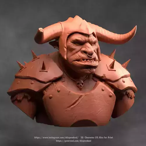 ogre orc character bust printable  
