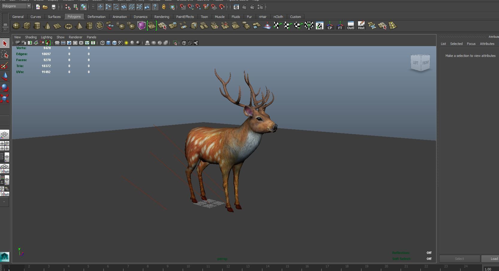 Fur Rigged Deer Stag Low-poly 3D model_21