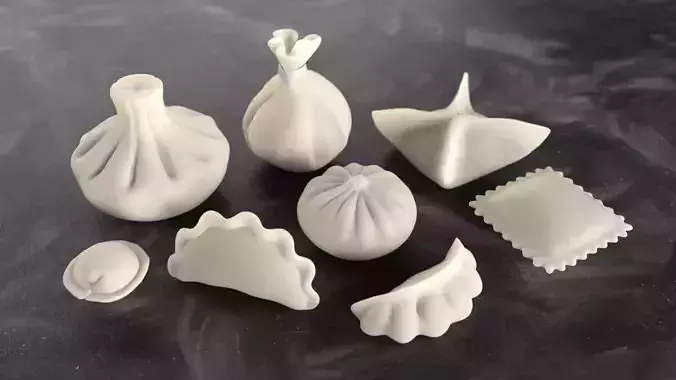 Dumpling and Dough Products 3D model