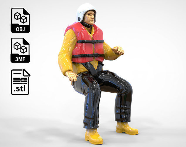 N5 Captain Royal National Lifeboat Institution RNLI Rescue crew 3D print model