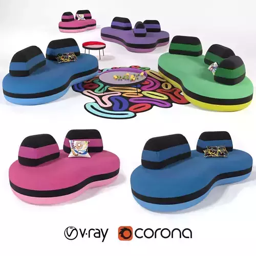 BOMBOM by Roche Bobois modern sofa set