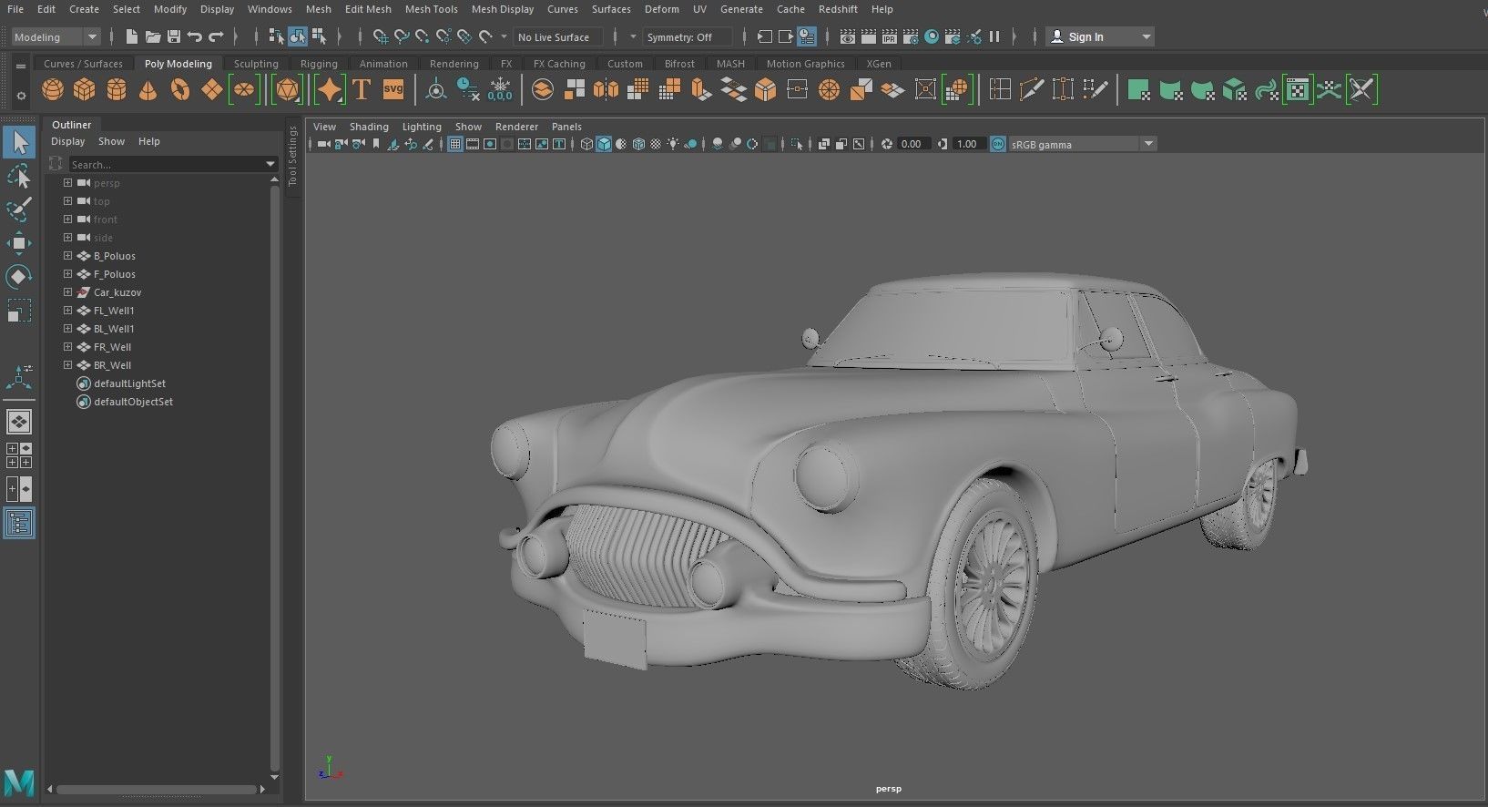Car Buick rigged Model subdivision ready redshift 3D model_8