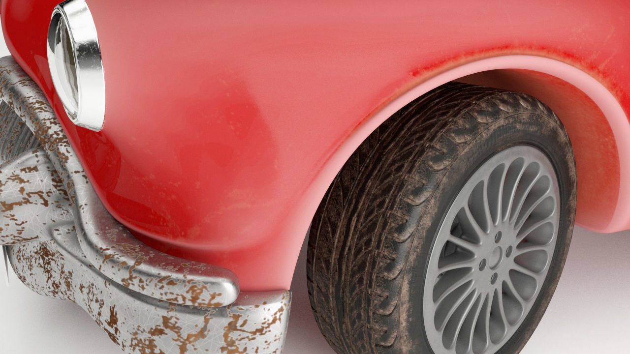 Car Buick rigged Model subdivision ready redshift 3D model_6