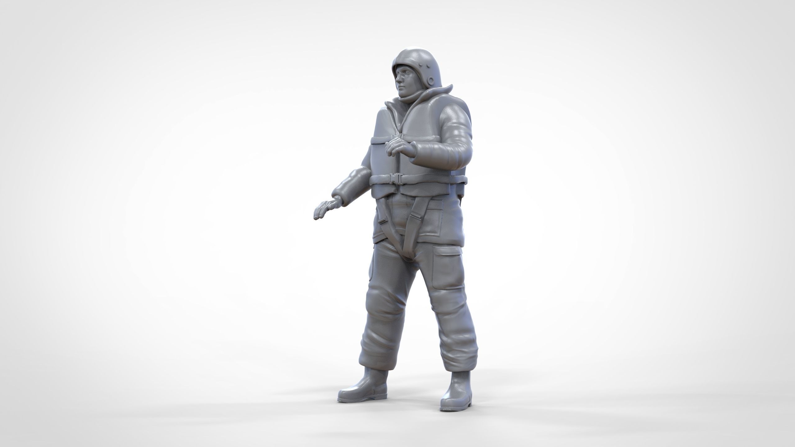 N7 Captain Royal National Lifeboat Institution RNLI Rescue crew 3D print model_30