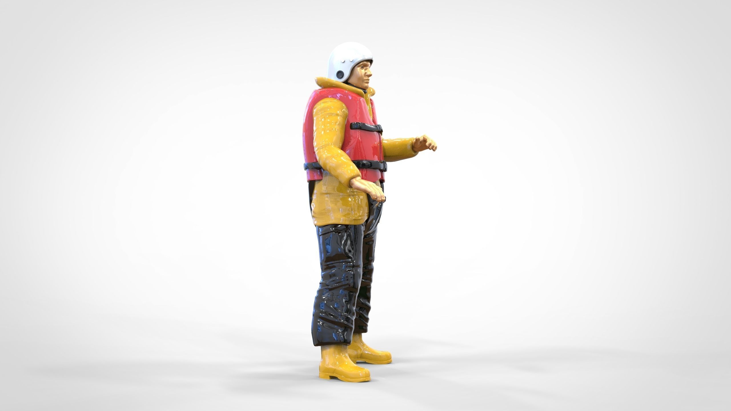 N7 Captain Royal National Lifeboat Institution RNLI Rescue crew 3D print model_4