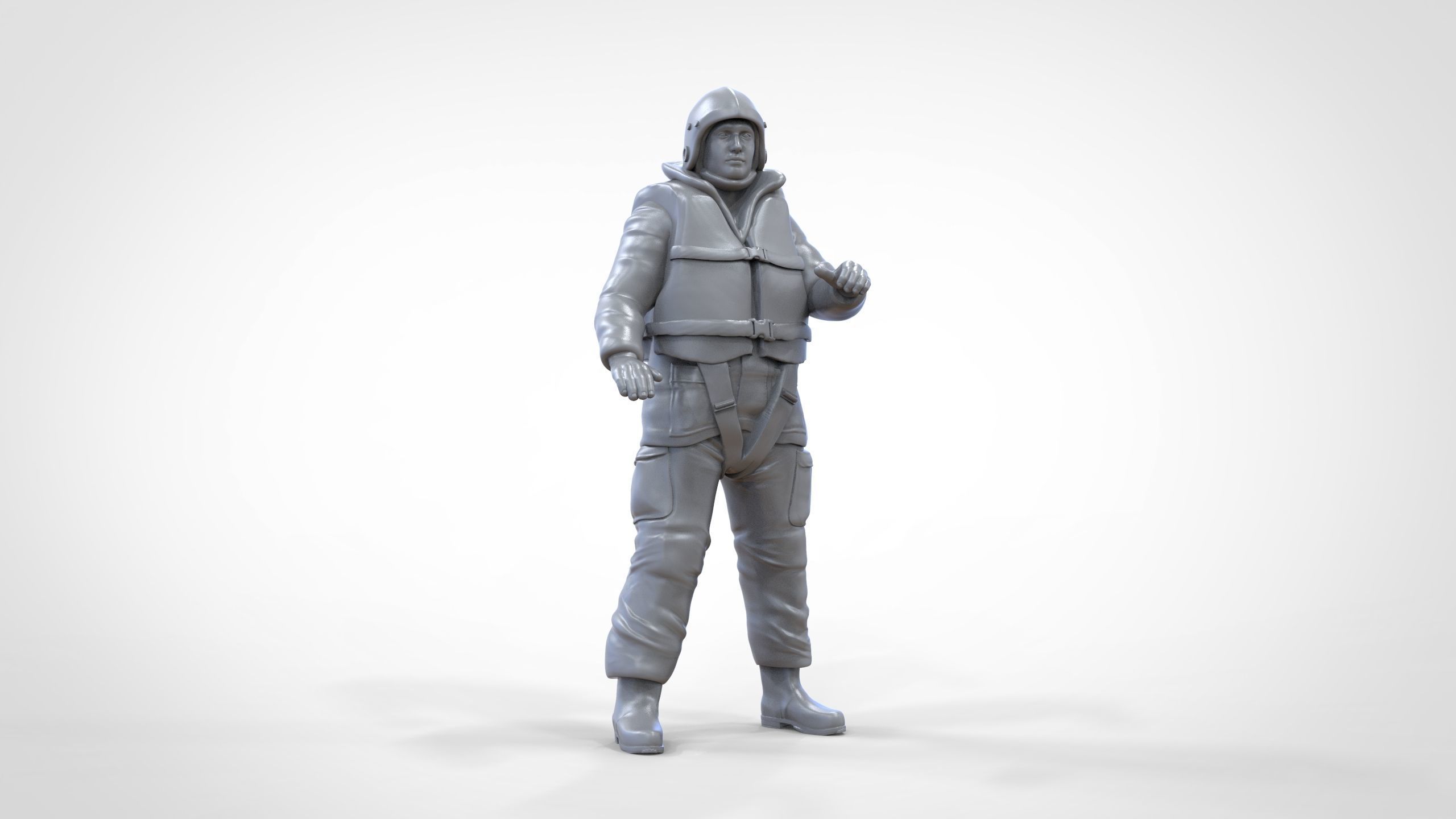 N7 Captain Royal National Lifeboat Institution RNLI Rescue crew 3D print model_32
