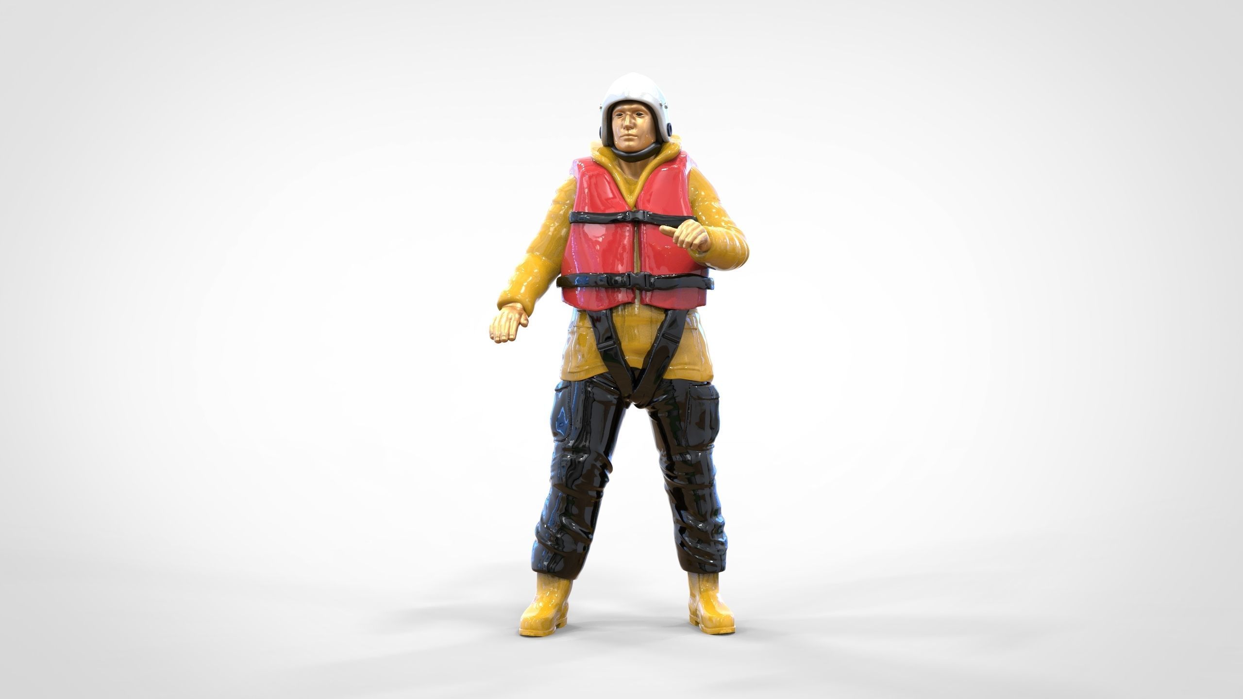 N7 Captain Royal National Lifeboat Institution RNLI Rescue crew 3D print model_19