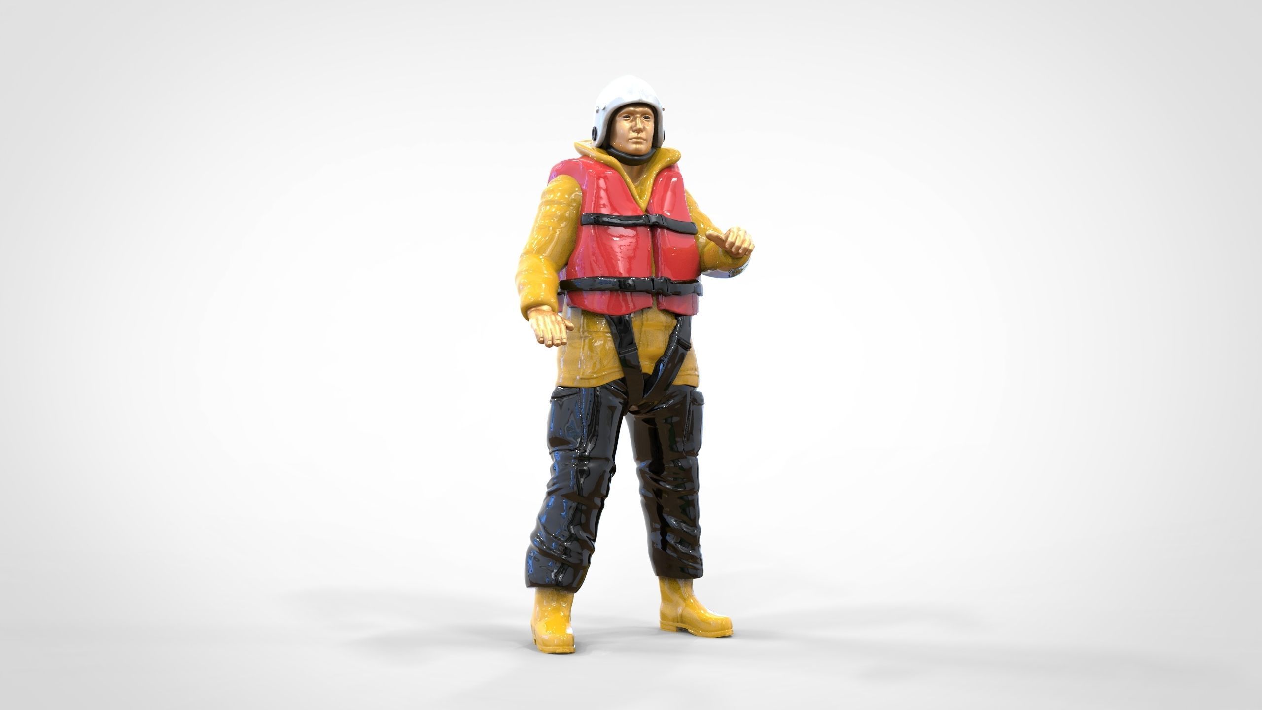 N7 Captain Royal National Lifeboat Institution RNLI Rescue crew 3D print model_21