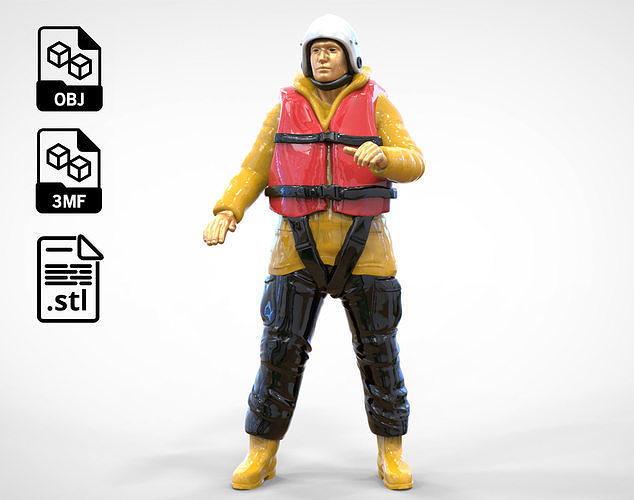 N7 Captain Royal National Lifeboat Institution RNLI Rescue crew 3D print model