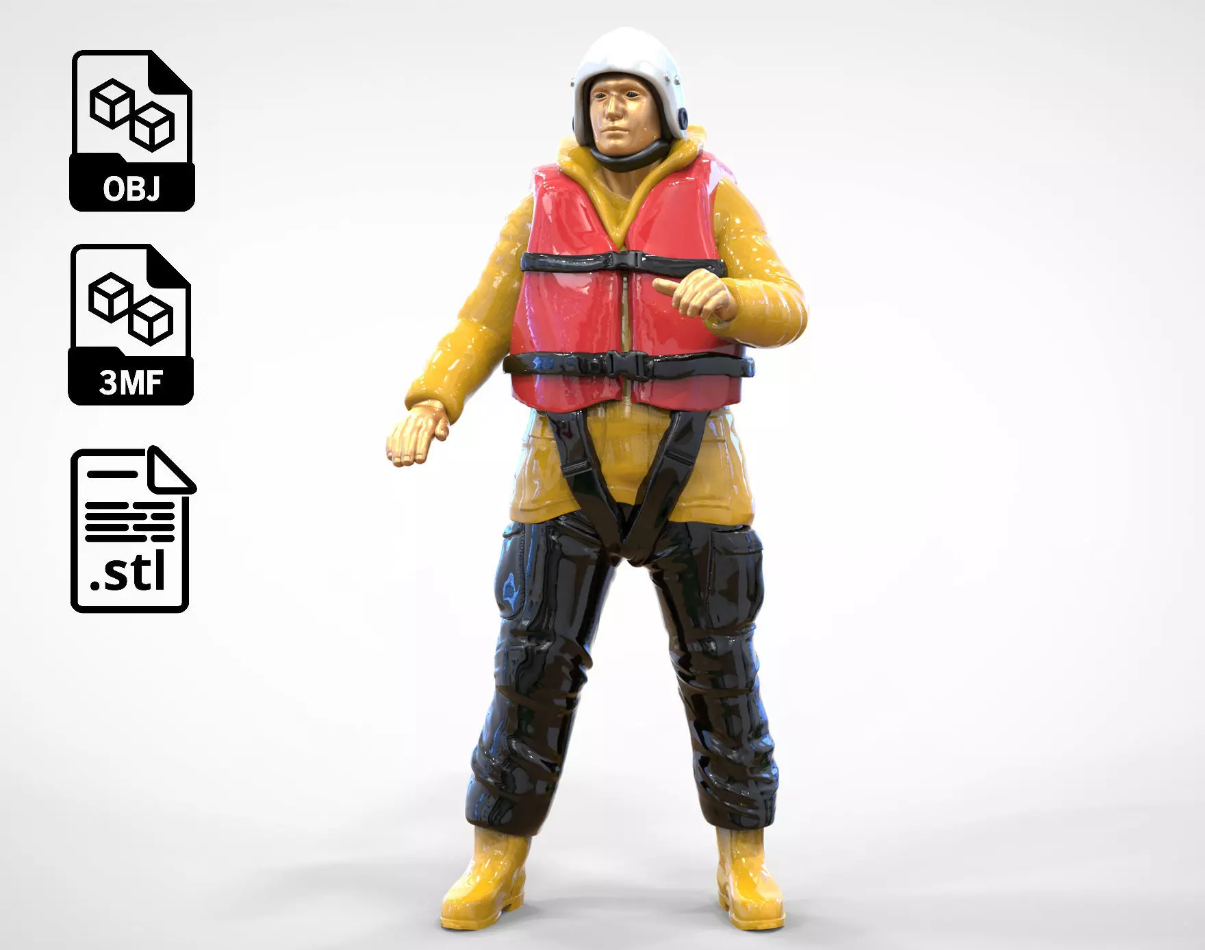 N7 Captain Royal National Lifeboat Institution RNLI Rescue crew 3D print model_0