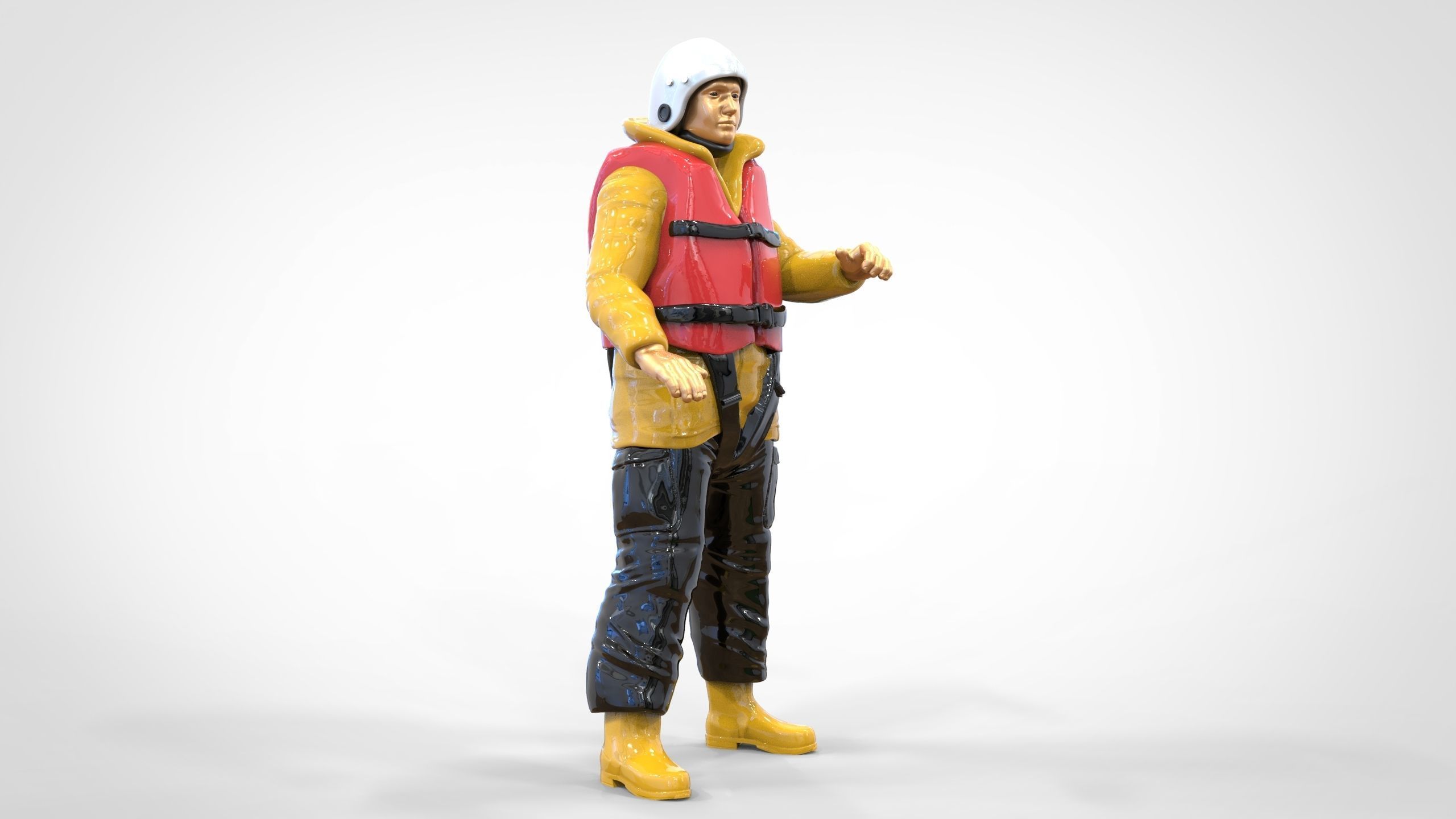 N7 Captain Royal National Lifeboat Institution RNLI Rescue crew 3D print model_3