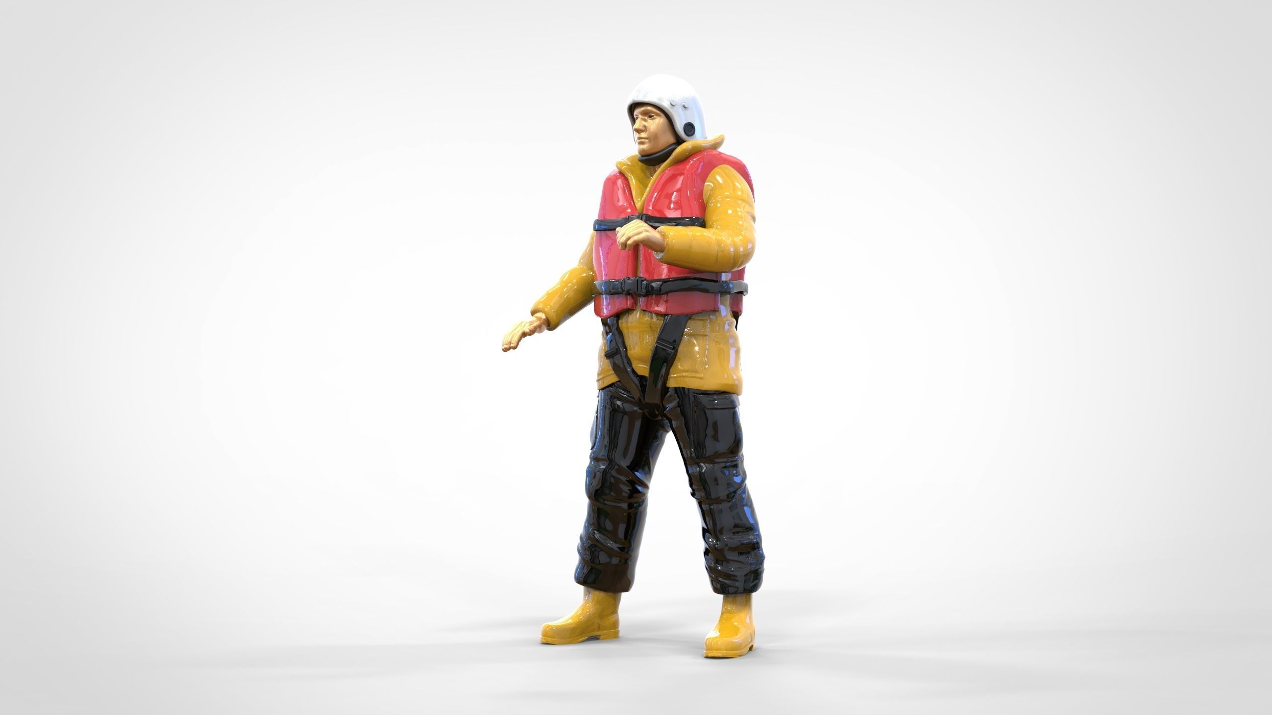 N7 Captain Royal National Lifeboat Institution RNLI Rescue crew 3D print model_17