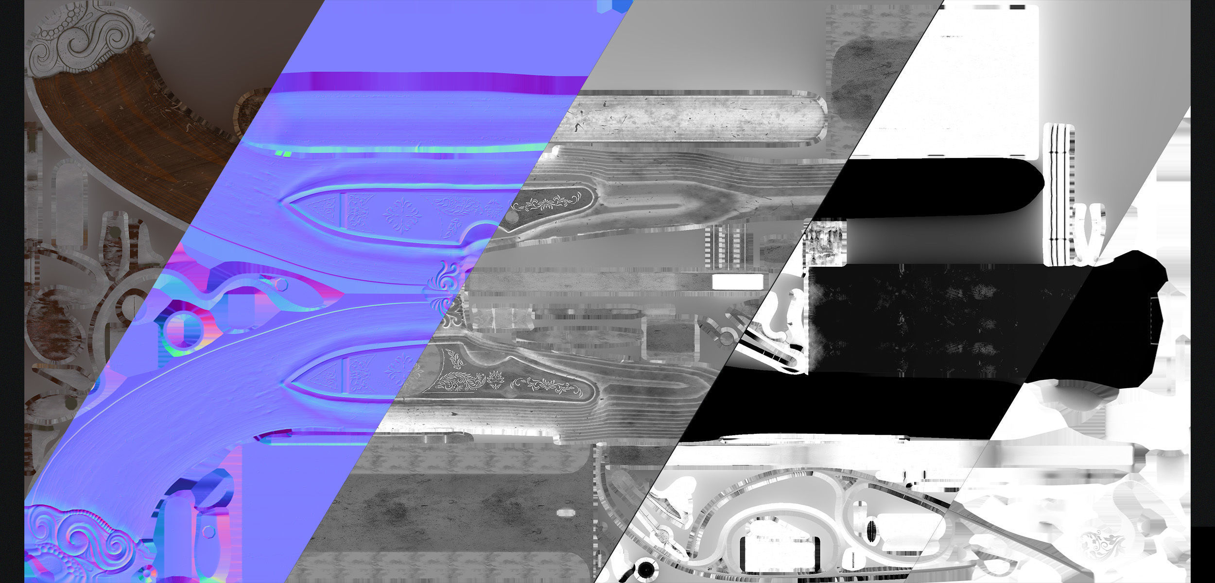 Flintlock Pistol Low-poly 3D model_6