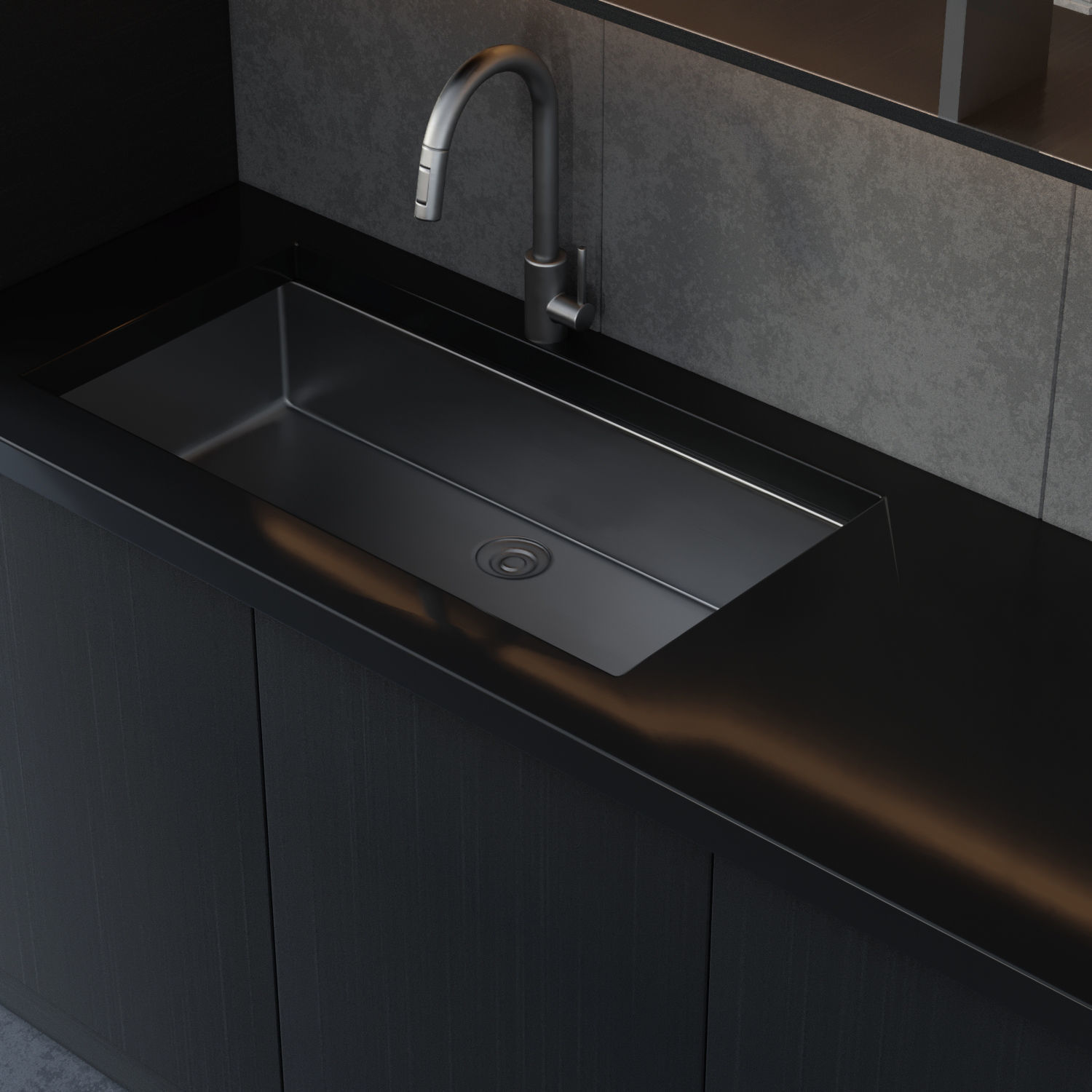 modern kitchen with island 003 Low-poly 3D model_3