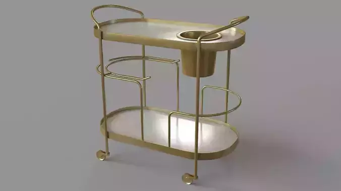 Marble-Top Brass Bar Cart