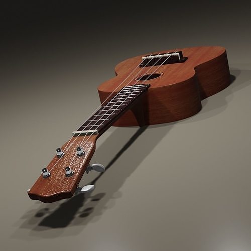 Ukelulu model wooden ukulele Low-poly 3D model