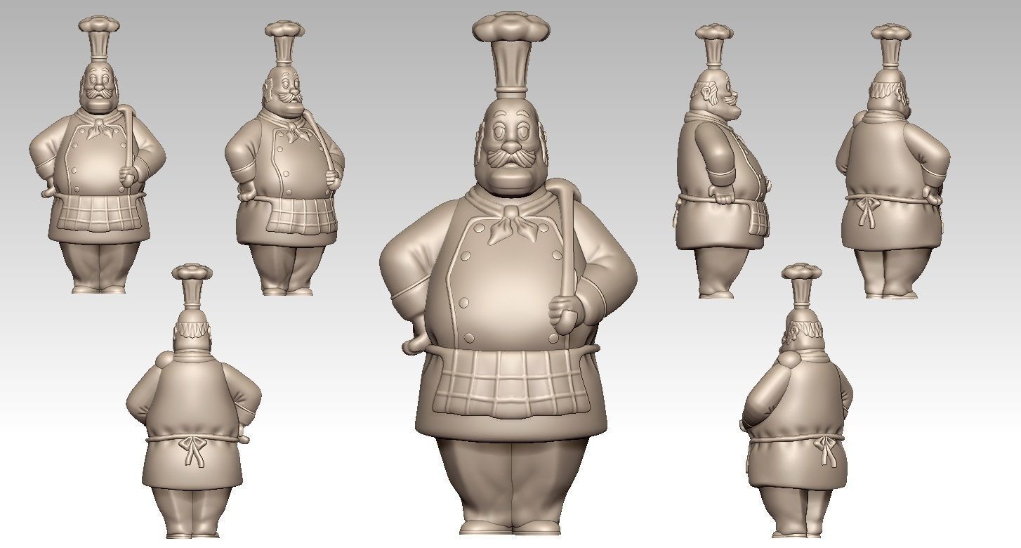 chef cook 3D print model_1