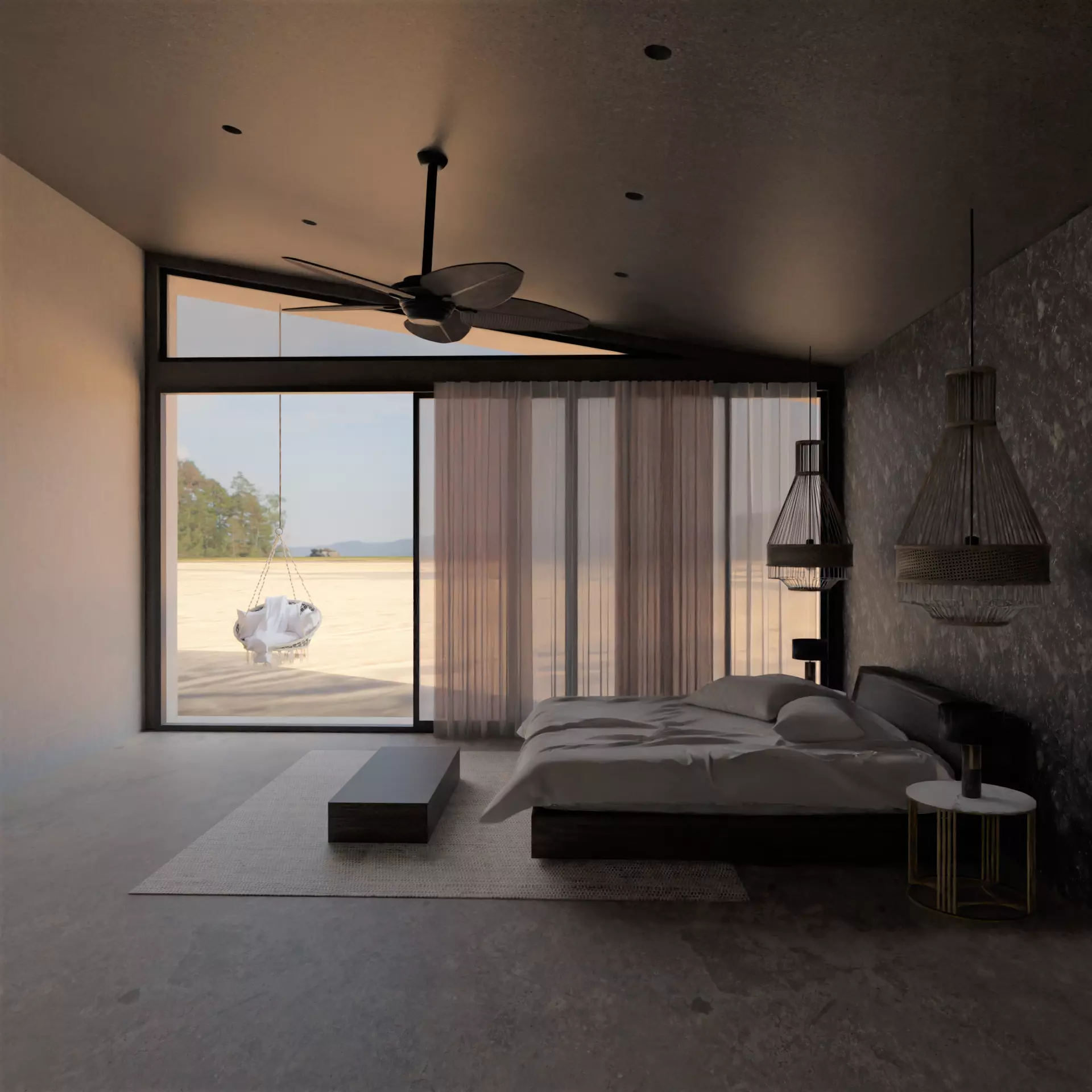 Indoor design rendering 3D model