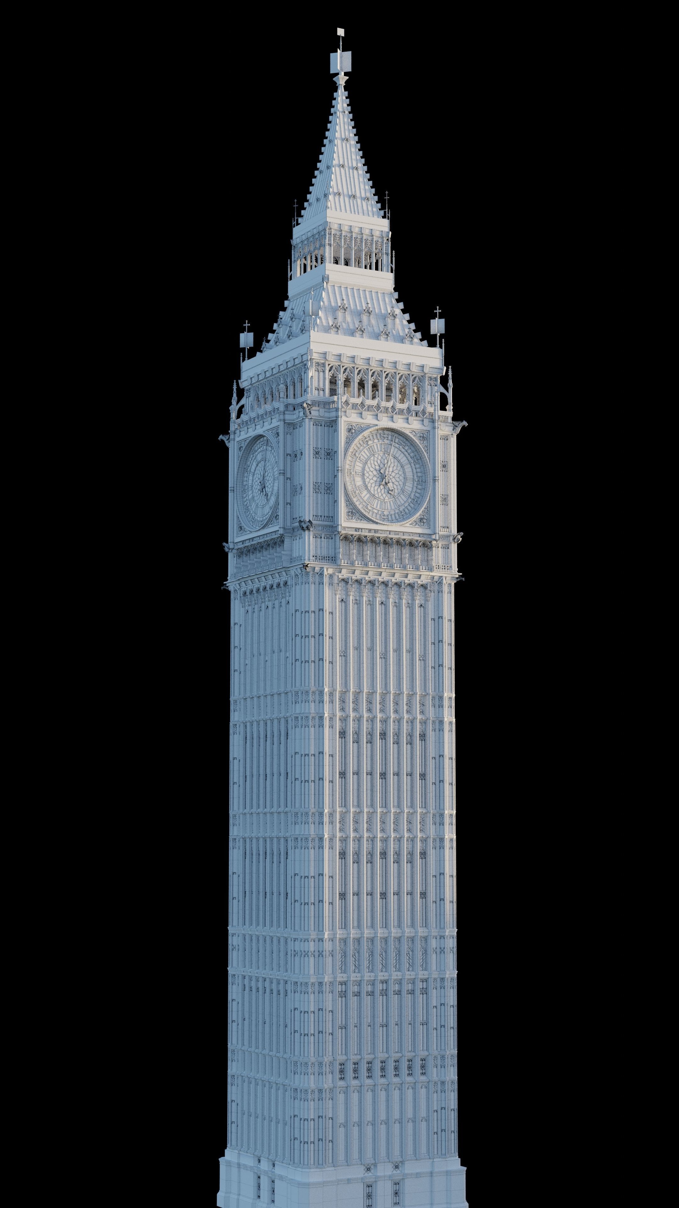 Big Ben tower - Elizabeth tower 3D model_7