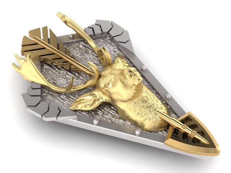 Fallow head deer is European daniel 3D print model_3