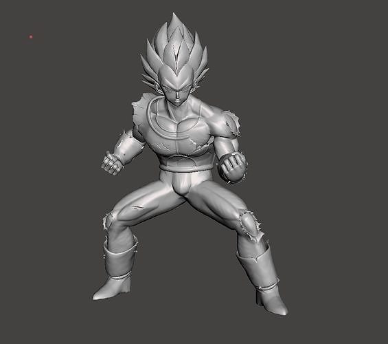 Battle Damaged Vegeta 3D Model 3D print model