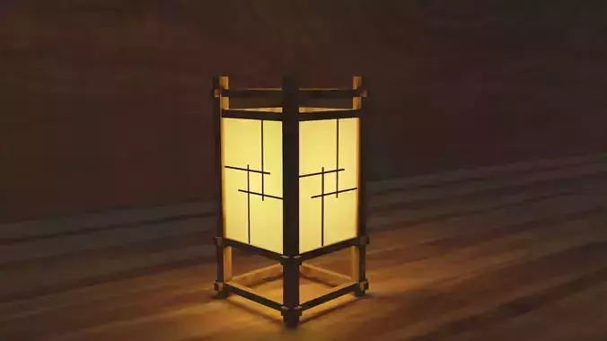 Japanese Lantern 3D model for games and animation in 4K