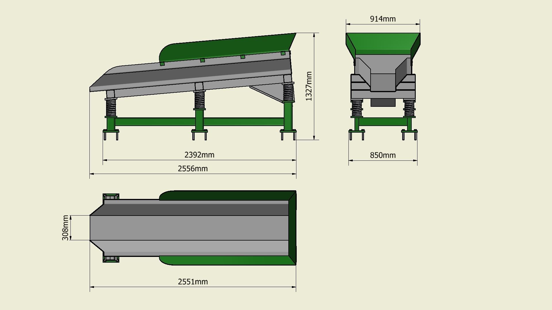 Vibrating feeder 3D model_9