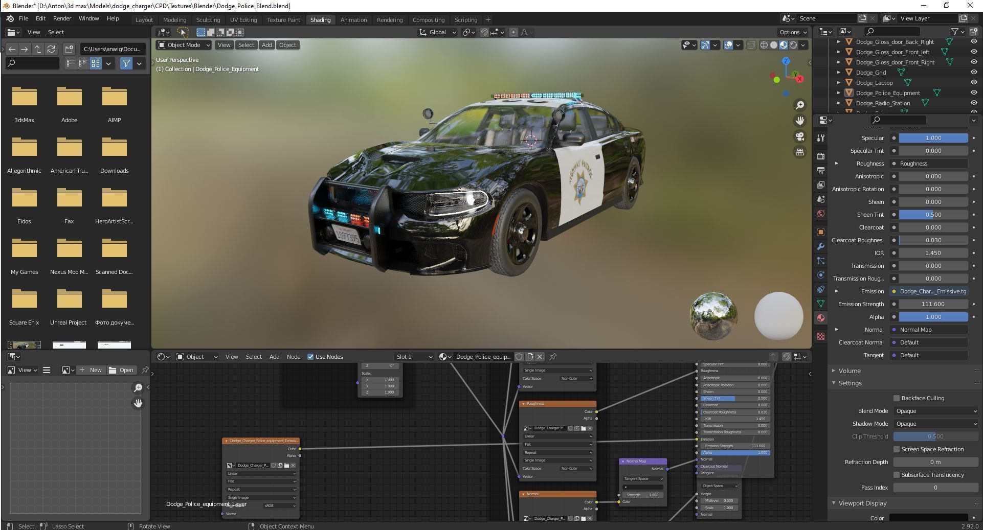 Police car Dodge Charger California highway patrol  Low-poly 3D model_42