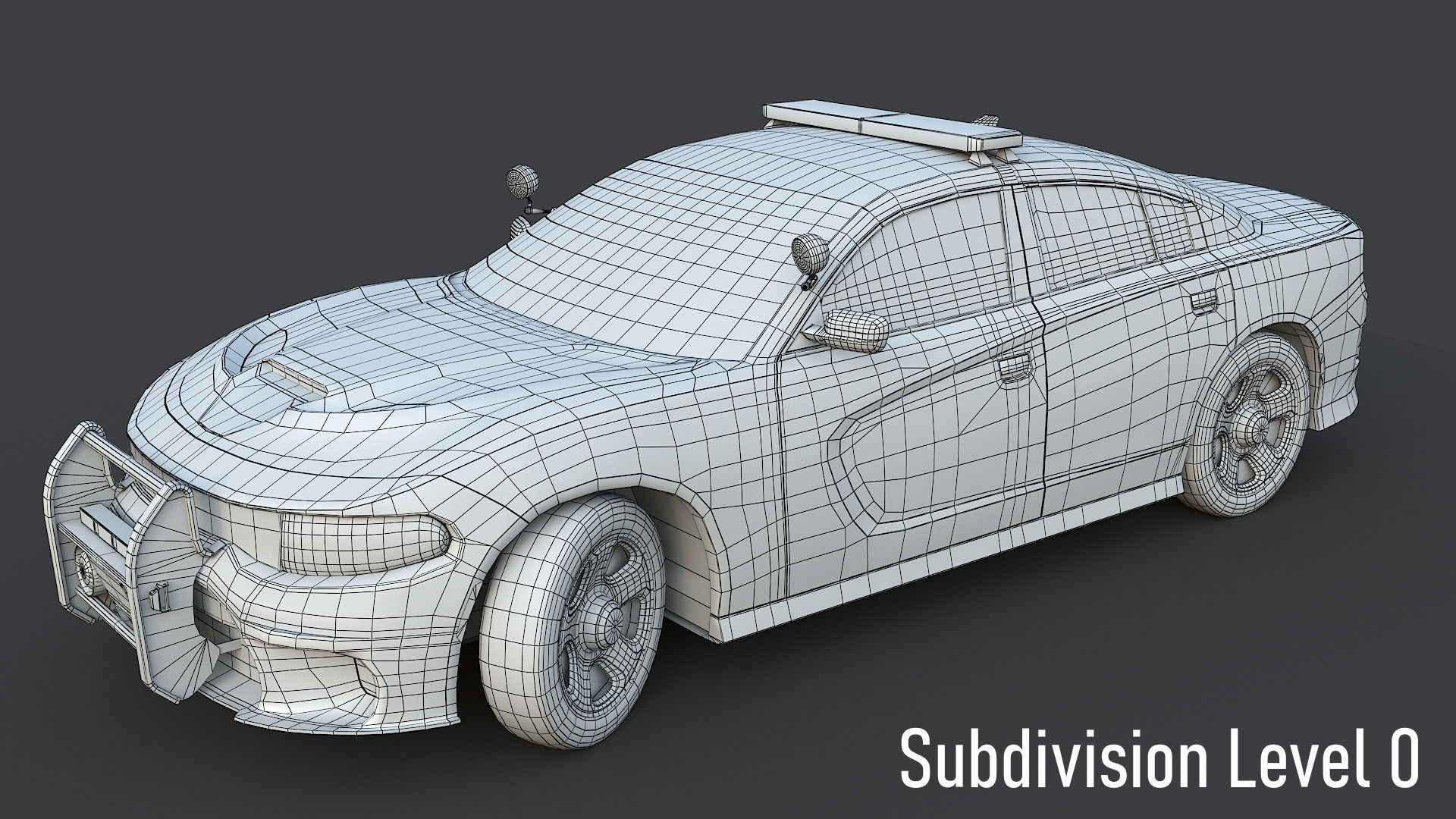 Police car Dodge Charger California highway patrol  Low-poly 3D model_23