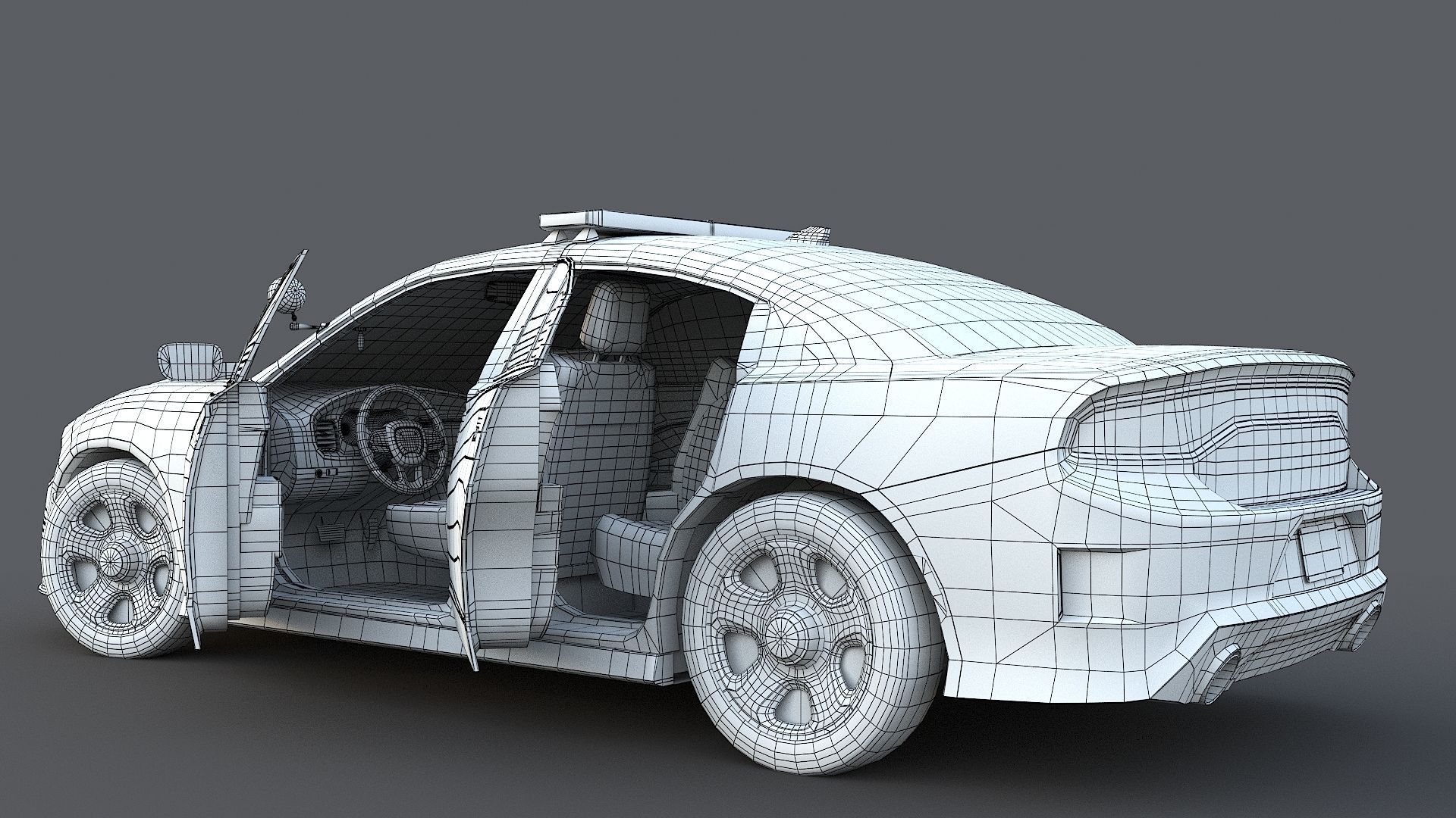 Police car Dodge Charger California highway patrol  Low-poly 3D model_30