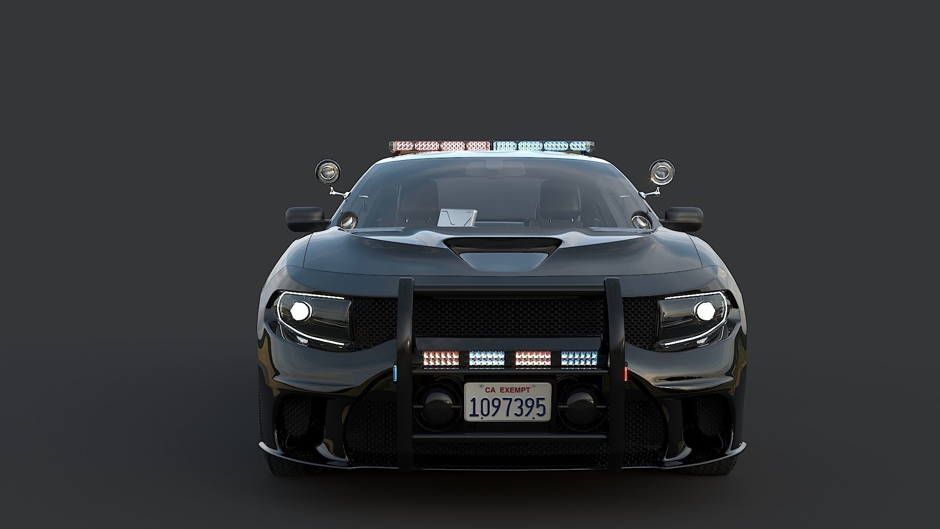 Police car Dodge Charger California highway patrol  Low-poly 3D model_14
